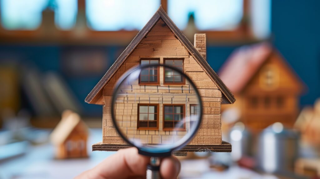 inspector or engineer is inspecting construction and quality assurance new house. Engineers or architects or contactor work to build the house before handing, generate by AI.